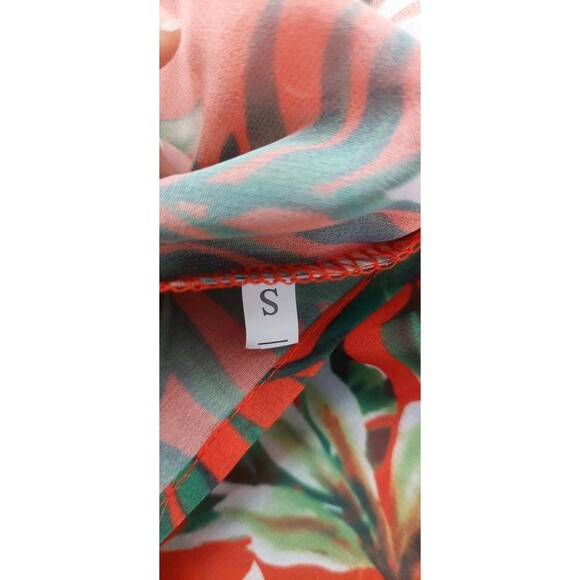 Swimsuit Dress One Piece Red Tropical Beach Vacation Vibes Women's Size Small - Picture 11 of 14